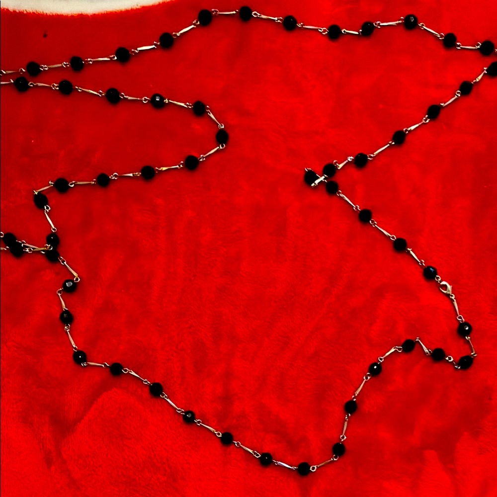 Elegant Black Beaded Necklace